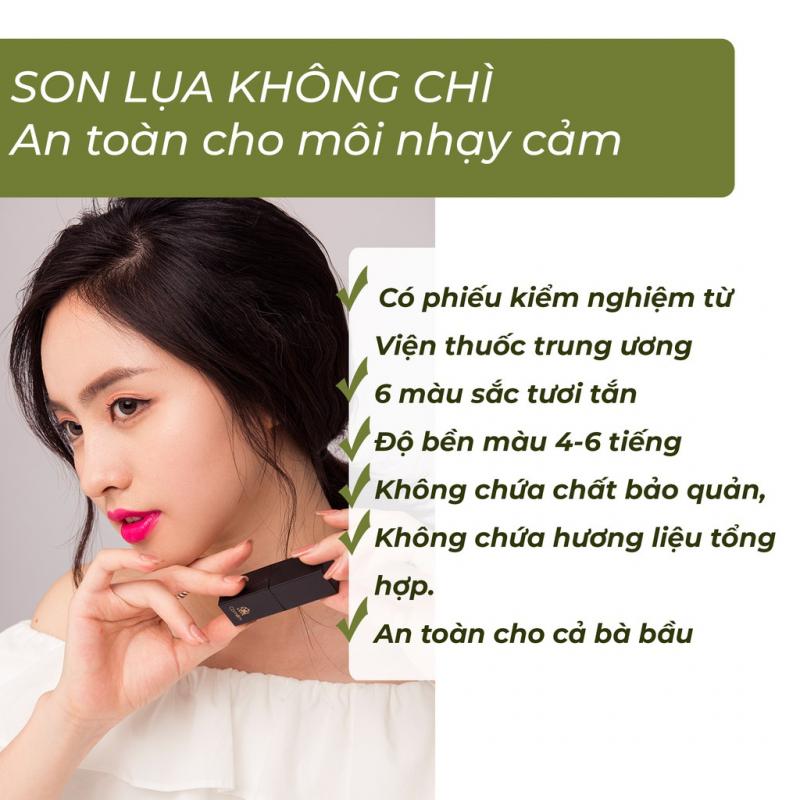 Son môi lụa không chì thiên nhiên Cỏ Mềm an toàn
