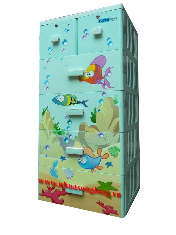 Tủ Song Long loại 5 tầng 6 ngăn