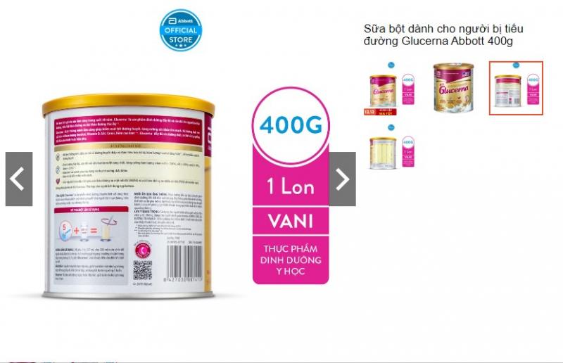 Sữa bột dành cho người bị tiểu đường Glucerna Abbott