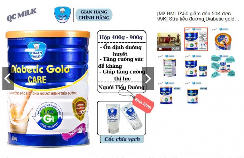 Sữa bột Diabetic Gold Care  HALAN MILK