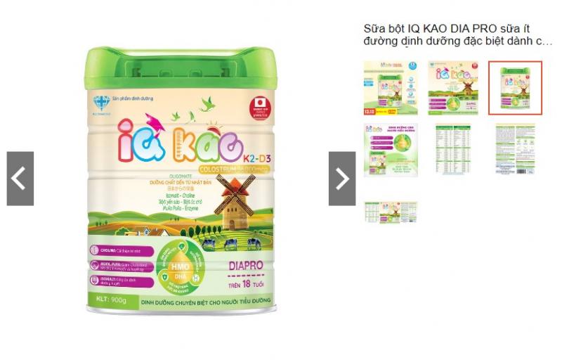 Sữa bột IQ KAO DIA PRO