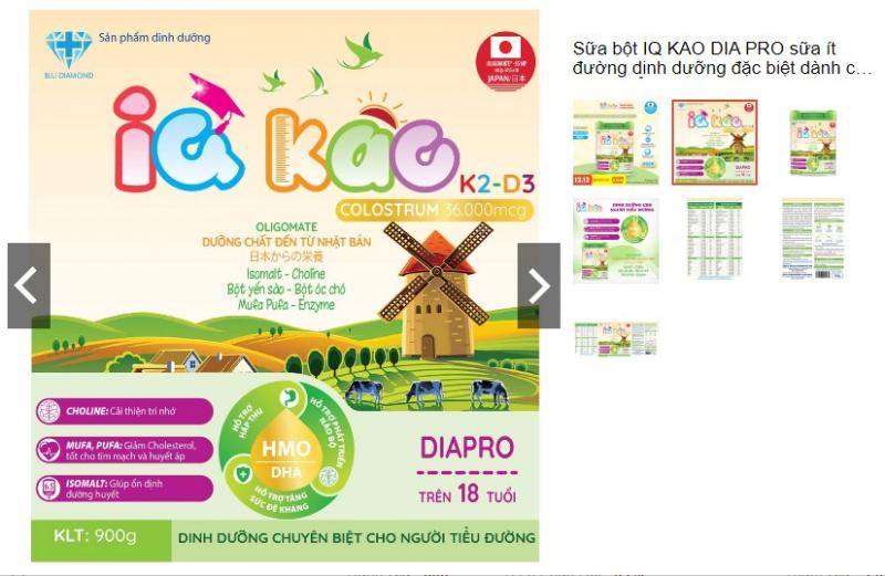 Sữa bột IQ KAO DIA PRO