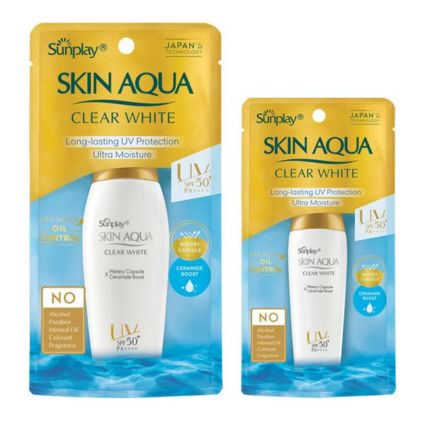 Sữa chống nắng dưỡng da trắng mịn tối ưu Sunplay Skin Aqua Clear White SPF50+, PA++++ (55g)