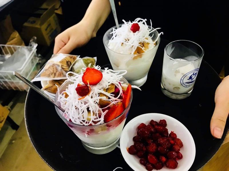 Sữa chua trân châu Houjicha