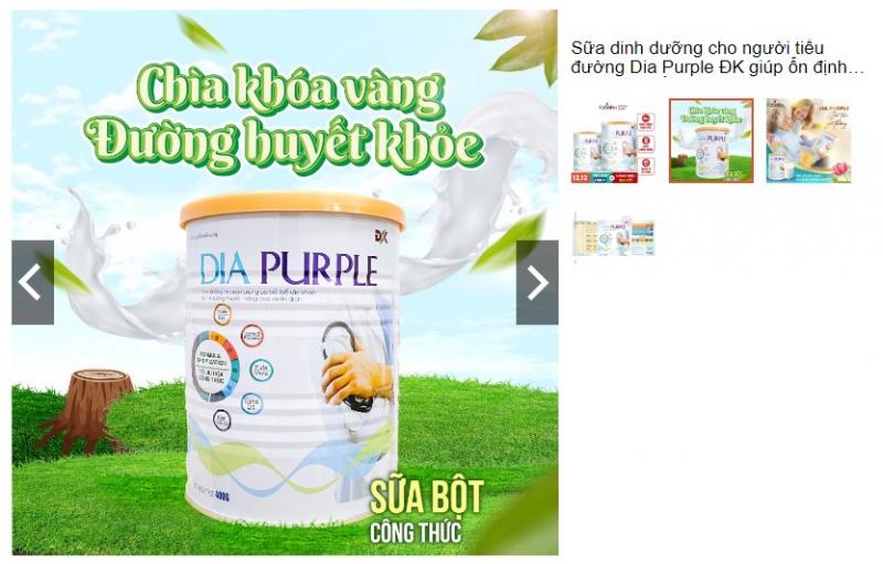 Sữa dinh dưỡng cho người tiểu đường Dia Purple ĐK