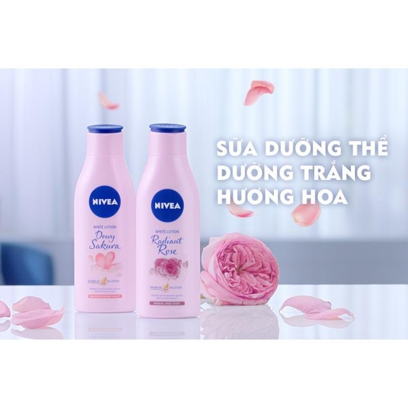 Sữa dưỡng thể dưỡng trắng da Nivea Dewy Sakura (350ml)