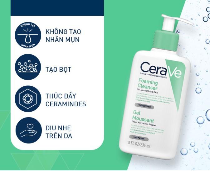 Sữa rửa mặt CeraVe Foaming Facial Cleanser