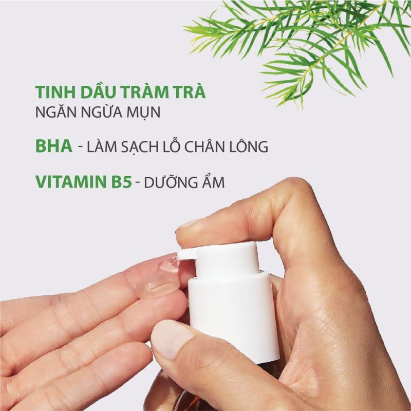 Sữa rửa mặt cho da dầu mụn tinh dầu tràm trà ngừa mụn, dịu vết sưng, lành tính MILAGANICS 100ml (chai)