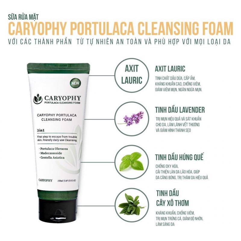 Sữa rửa mặt ngừa mụn Caryophy Portulaca