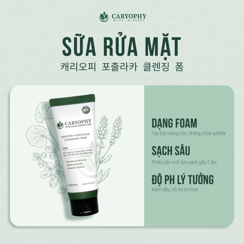 Sữa rửa mặt ngừa mụn Caryophy Portulaca