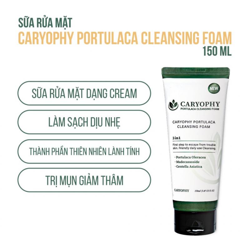 Sữa rửa mặt ngừa mụn Caryophy Portulaca
