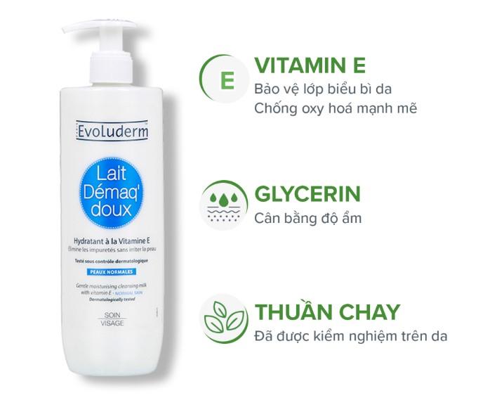 Sữa rửa mặt và tẩy trang mọi loại da Evoluderm