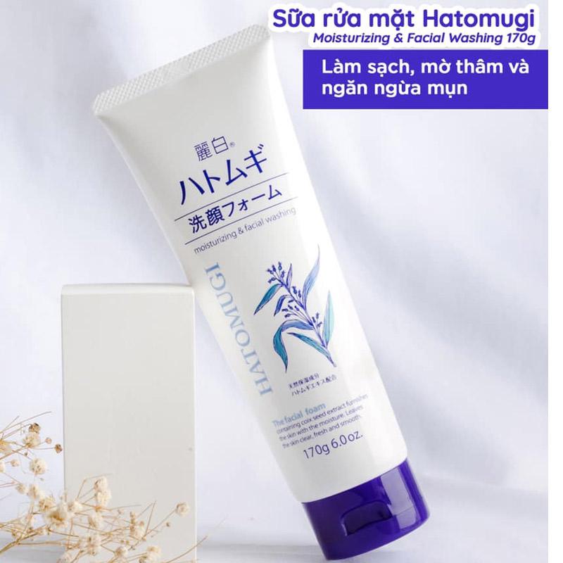 Sữa rửa mặt ý dĩ Hatomugi dưỡng ẩm, trắng da Moisturizing & Facial Washing