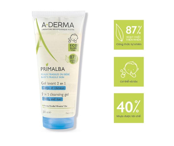 Gel tắm gội dịu nhẹ cho bé A-Derma Primalba Cleansing Gel