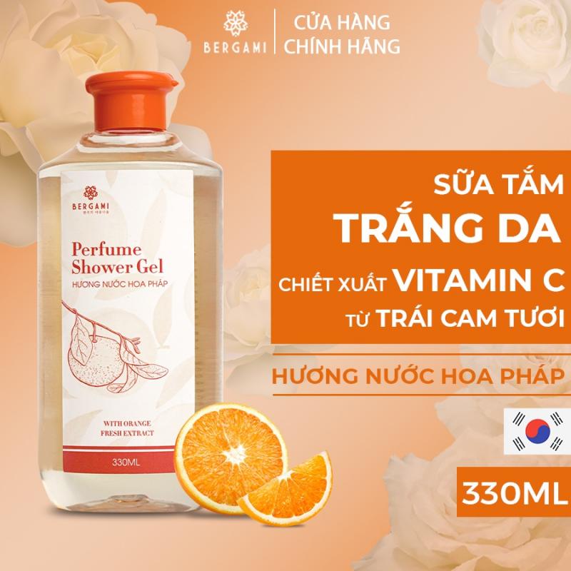Sữa tắm dưỡng ẩm Bergami, tinh chất vitamin C từ cam tươi, cấp ẩm dưỡng sáng da thơm lâu lưu hương 12 giờ - 330ml