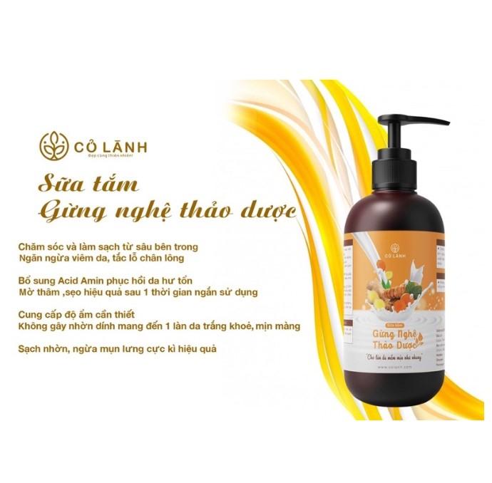 Sữa tắm gừng nghệ thảo dược Cỏ Lành
