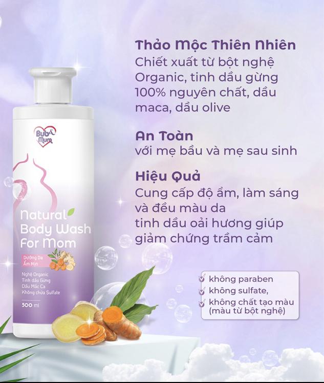 Sữa tắm thảo mộc gừng nghệ Organic BuB&MuMu