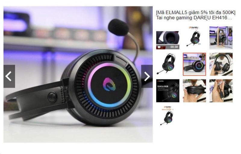 Tai nghe gaming DAREU EH416 RGB