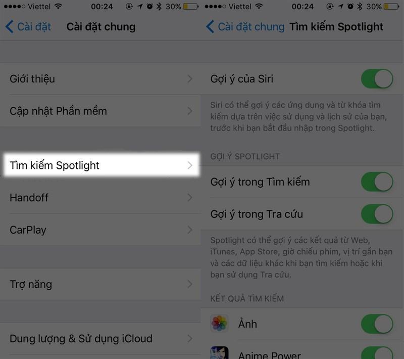 Tăng tốc tìm kiếm Spotlight
