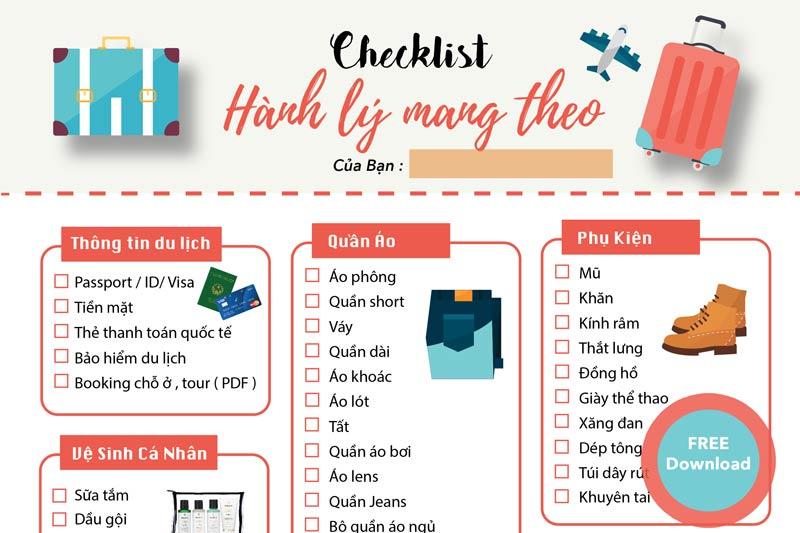 Tạo một checklist những thứ cần đem
