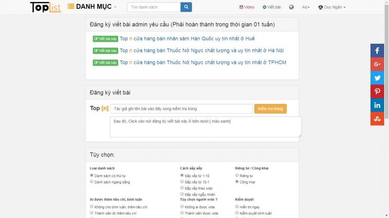 Tác giả có thể chọn bài cho sẵn hoặc đăng ký bài viết mới theo sở thích ( không trùng là được)