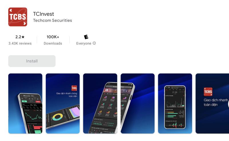 TCInvest trên điện thoại Android