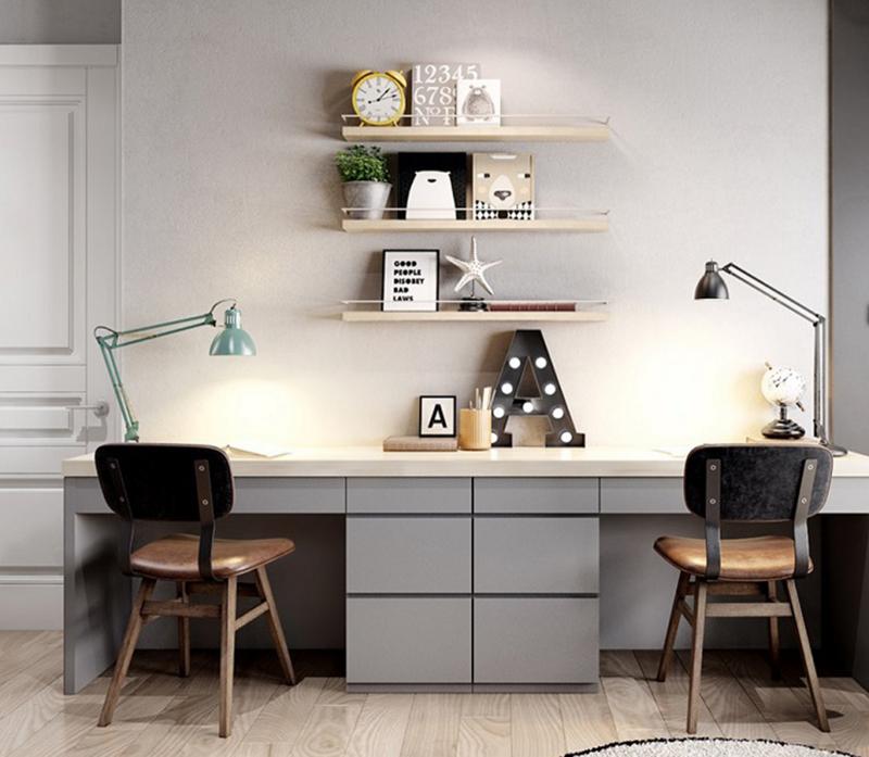 Decor với đèn trang trí cho không gian làm việc tràn ánh sáng