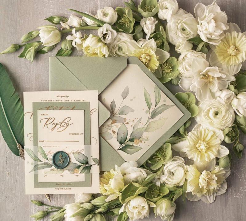 Mẫu thiệp cưới mang phong cách trang nhã mà công ty cung cấp