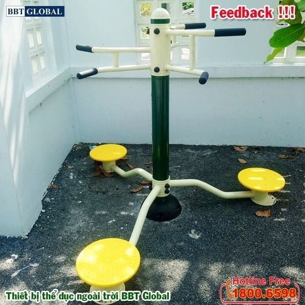 Thiết bị tập xoay eo đứng (tay trên văng 3 phía)