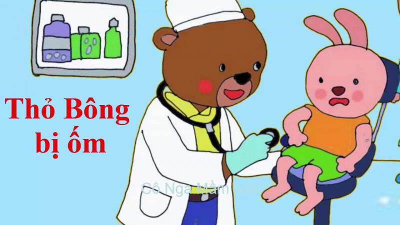 Thỏ bông bị ốm