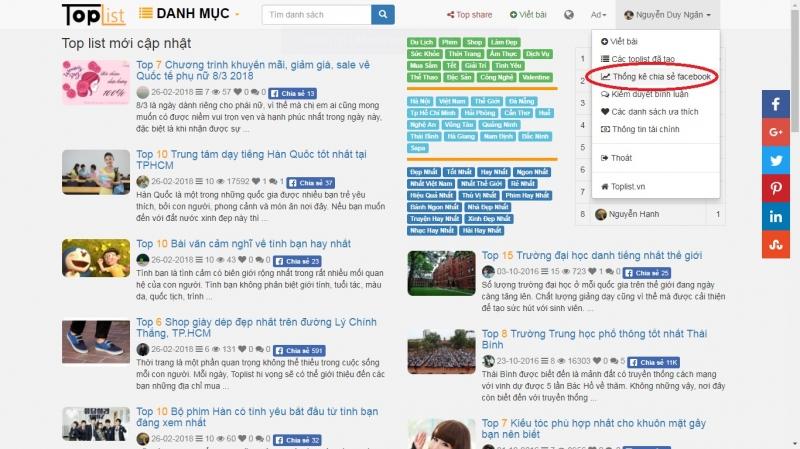 Bạn vào mục [ Thống kê chia sẻ trên facebook] để xem view từng bài và tiền kiếm được của mình.