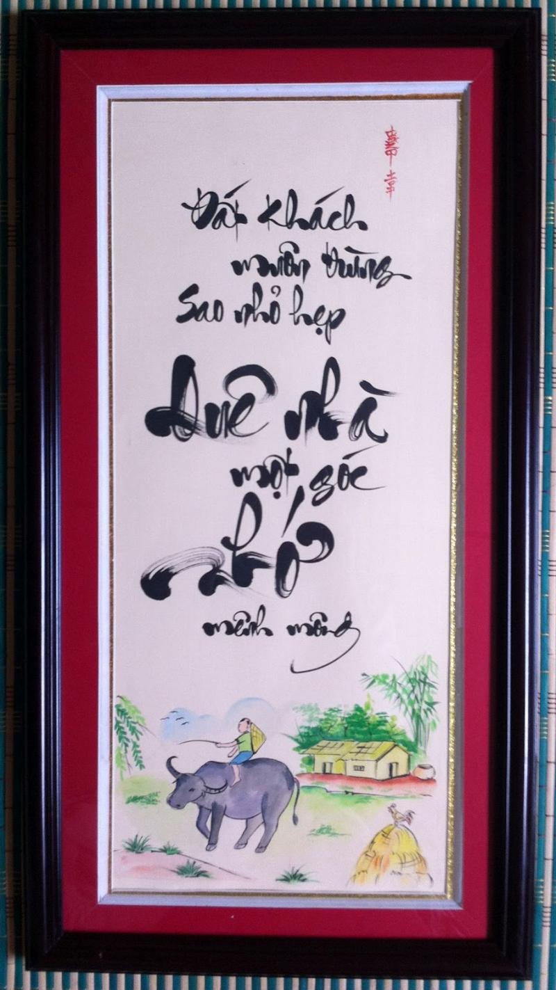 Tranh thư pháp khổ dọc tặng bố mẹ