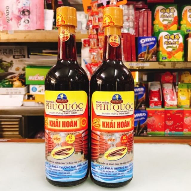 Nước mắm Phú Quốc Khải Hoàn có hơn 06 chủng loại nước mắm loại 40 độ đạm và trên 40 độ đạm