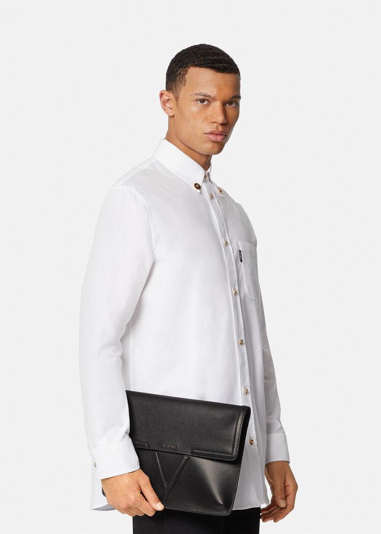 Versace -  V LEATHER TABLET POUCH