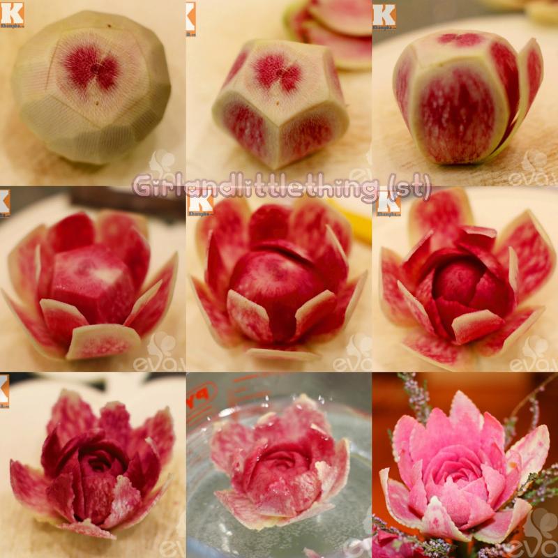 Tỉa hoa từ củ cải đỏ