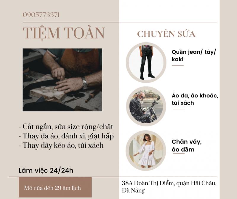 Tiệm Toàn - Chuyên sửa quần áo, túi xách, áo da