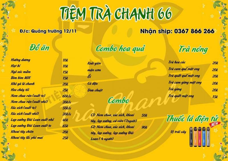 Tiệm trà chanh 66 Cẩm Phả