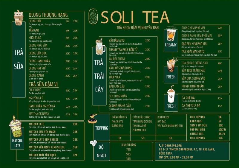 Tiệm Trà Soli Vincom Cao Lãnh