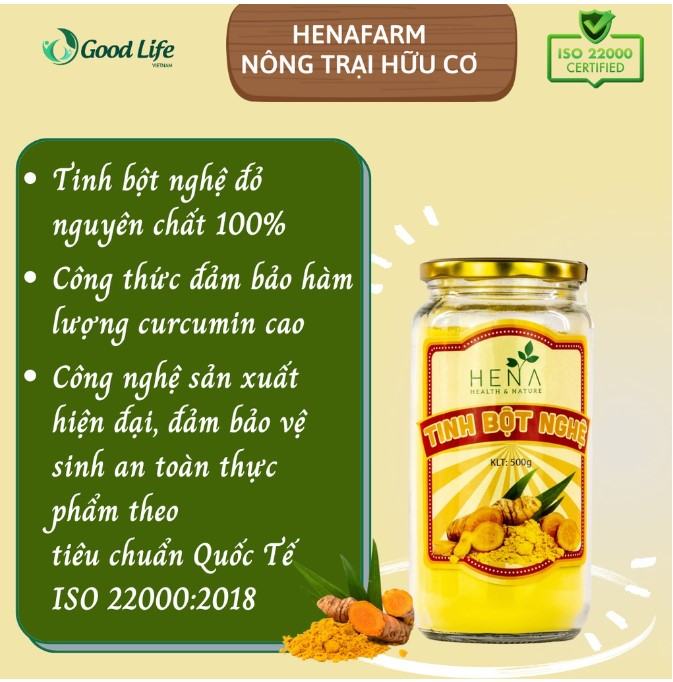 Tinh bột nghệ vàng nguyên chất Hena