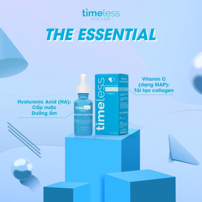 Tinh Chất Dưỡng Ẩm Làm Trắng Da Timeless Hyaluronic Acid + Vitamin C
