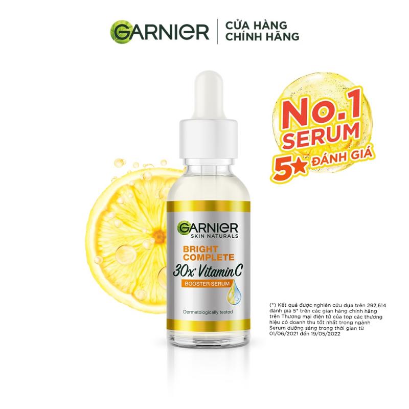 Tinh chất tăng cường sáng da mờ thâm Garnier Bright Comple Booster Serum