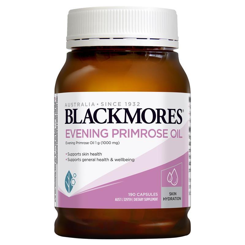 Tinh dầu hoa anh thảo Evening Primrose Oil Blackmores Úc 190 viên, hỗ trợ cân bằng nội tiết tố, làm đẹp da, tóc, móng