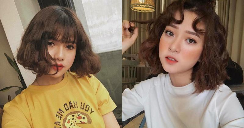 Tóc ngắn uốn xù đũa