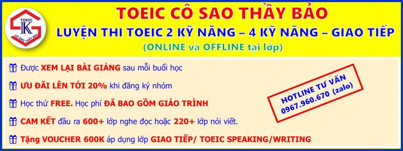 TOEIC Cô Sao Thầy Bảo