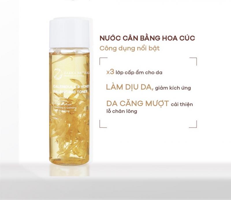 Toner hoa cúc Zakka Naturals Calendula & Honey Balancing Toner
