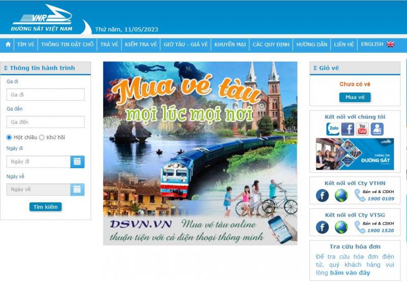 Website đường sắt Việt Nam