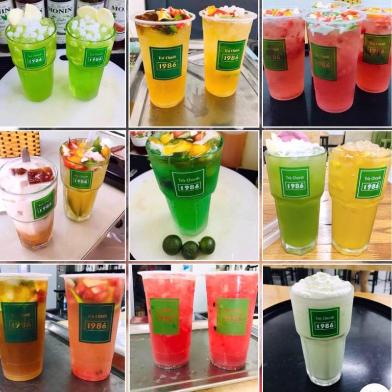 Menu trà chanh nhiều loại