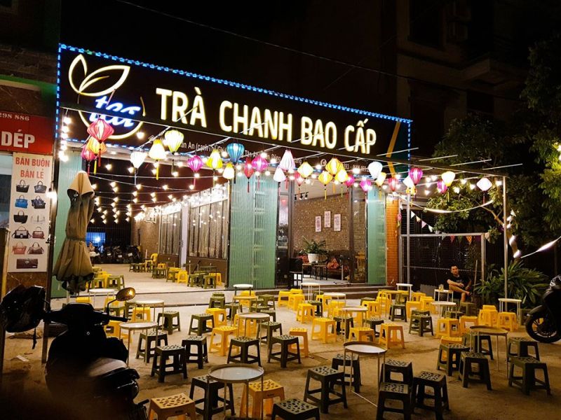 Trà Chanh Bao Cấp có không gian ngồi thoáng rộng