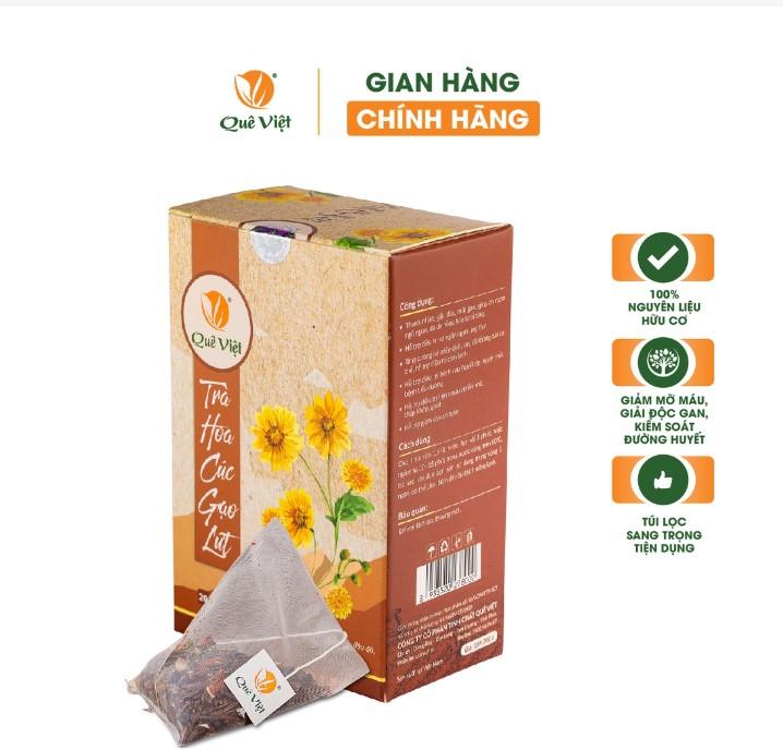 Trà hoa cúc gạo lứt Quê Việt