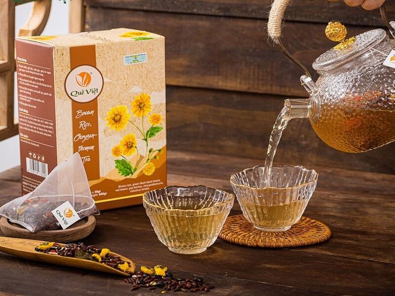Trà hoa cúc gạo lứt Quê Việt